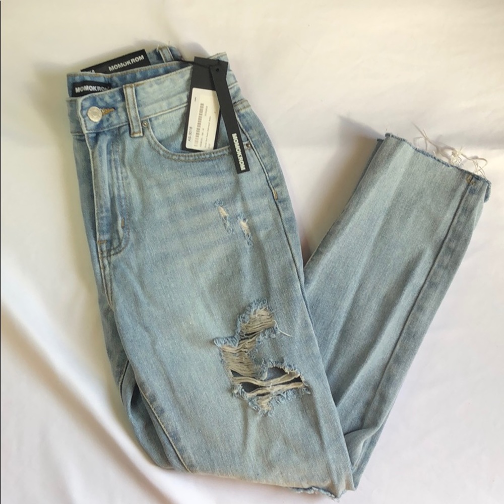 Distressed High-Waisted Jeans